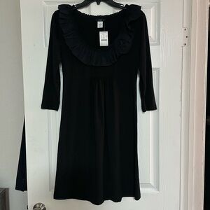 J Crew Ruffle Neck Empire Waist 3/4 Sleeve Dress Size Small